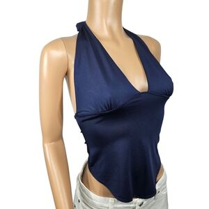 Gaze Navy Halter Camisole